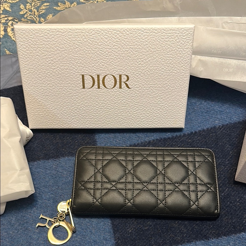 Dior Black Quilted Wallet